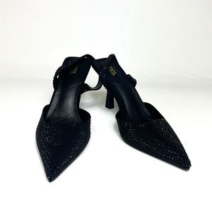 Zara Studded Pointed Toe Kitten Heels